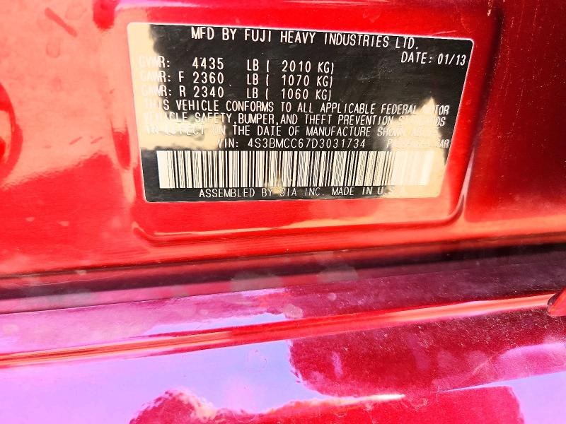 Продажа на аукционе авто 2013 Subaru Legacy, vin: 4S3BMCC67D3031734, номер лота: 52429966