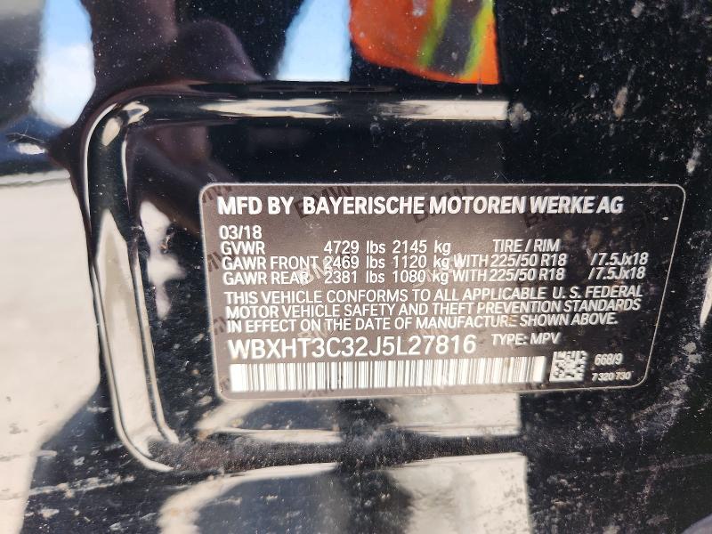 Aukcja sprzedaży 2018 Bmw X1, vin: WBXHT3C32J5L27816, numer aukcji: 50192626
