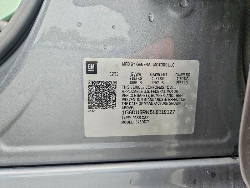 2020 Cadillac Ct5 მანქანა იყიდება აუქციონზე, vin: 1G6DU5RK5L0119127, აუქციონის ნომერი: 53850746