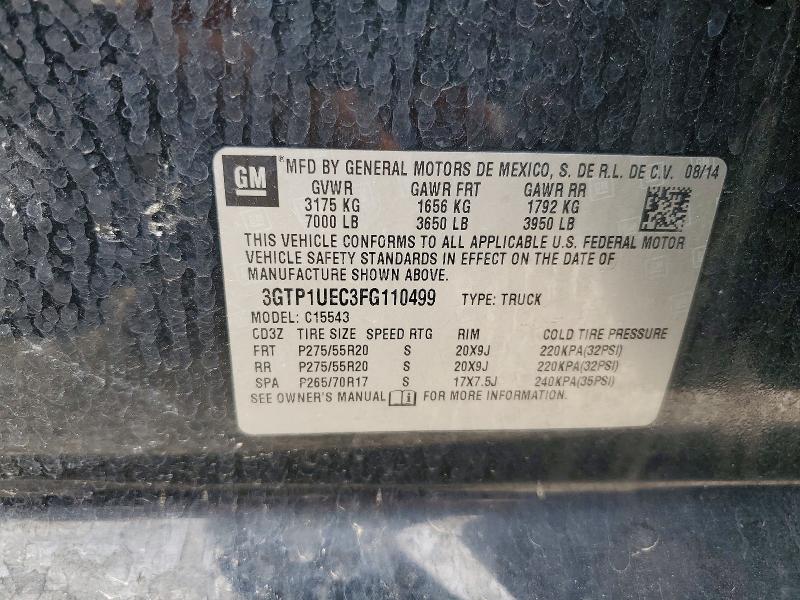Aukcja sprzedaży 2015 Gmc Sierra, vin: 3GTP1UEC3FG110499, numer aukcji: 54268836