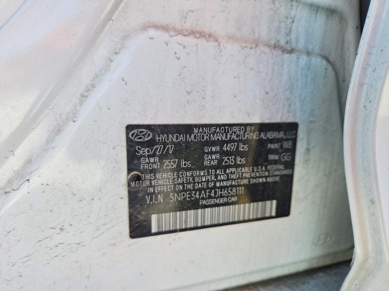 52925356 :رقم المزاد ، 5NPE34AF4JH658111 vin ، 2018 Hyundai Sonata مزاد بيع