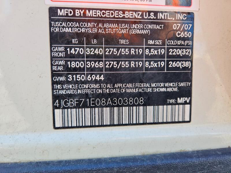 Aukcja sprzedaży 2008 Mercedes-benz Gl, vin: 4JGBF71E08A303808, numer aukcji: 55090506