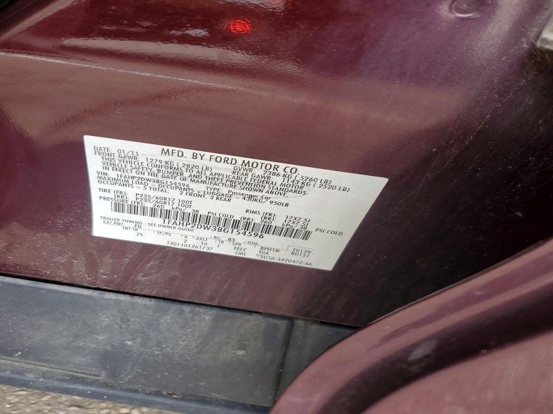 Продажа на аукционе авто 2011 Ford Taurus, vin: 1FAHP2DW3BG154596, номер лота: 54495506