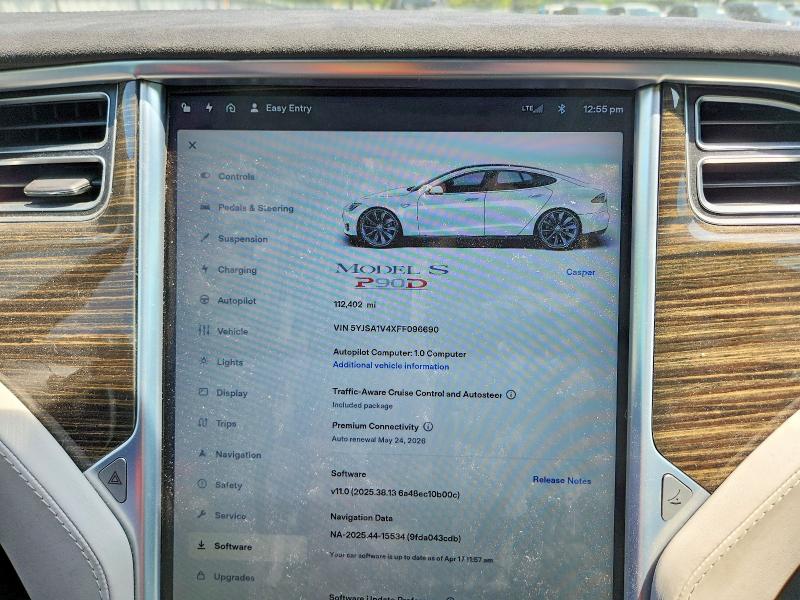 Aukcja sprzedaży 2015 Tesla Model S, vin: 5YJSA1V4XFF096690, numer aukcji: 53234846