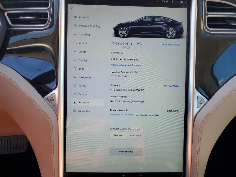 51848926 :رقم المزاد ، 5YJSA1H12EFP41588 vin ، 2014 Tesla Model S مزاد بيع