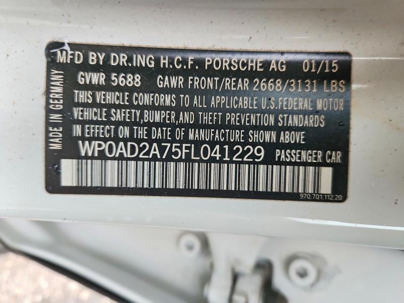 Продажа на аукционе авто 2015 Porsche Panamera, vin: WP0AD2A75FL041229, номер лота: 51563316