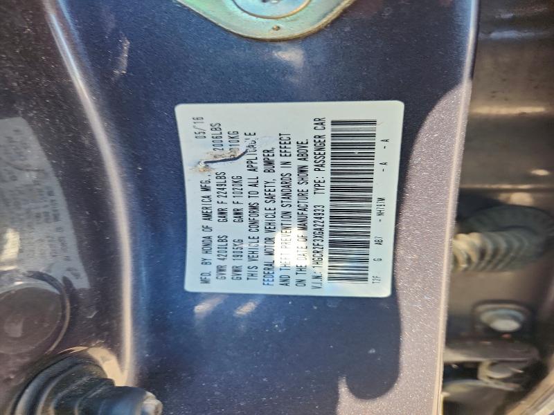 Aukcja sprzedaży 2016 Honda Accord, vin: 1HGCR2F3XGA224933, numer aukcji: 52718476