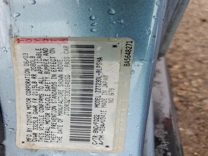 54333476 :رقم المزاد ، JTDDR32T330164850 vin ، 2003 Toyota Celica مزاد بيع