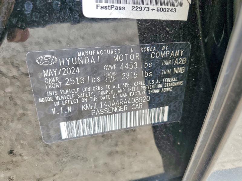 Aukcja sprzedaży 2024 Hyundai Sonata, vin: KMHL14JA4RA408920, numer aukcji: 53904776