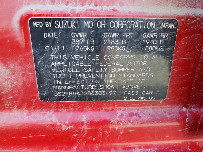 Продаж на аукціоні авто 2011 Suzuki Sx4, vin: JS2YB5A32B6303497, номер лоту: 54228876