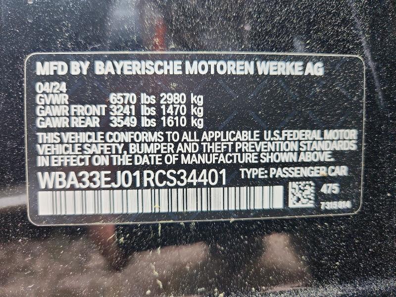 Продаж на аукціоні авто 2024 Bmw 760, vin: WBA33EJ01RCS34401, номер лоту: 53794586