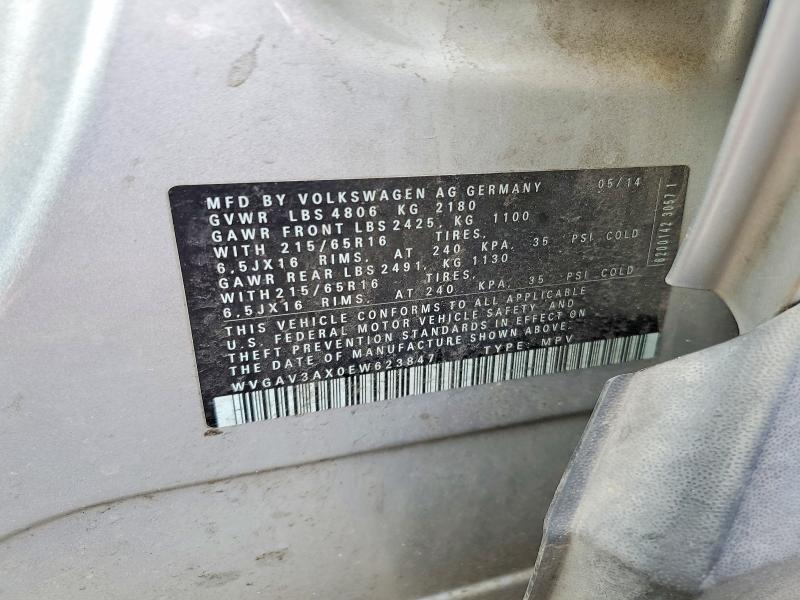Продаж на аукціоні авто 2014 Volkswagen Tiguan, vin: WVGAV3AX0EW623847, номер лоту: 54489986