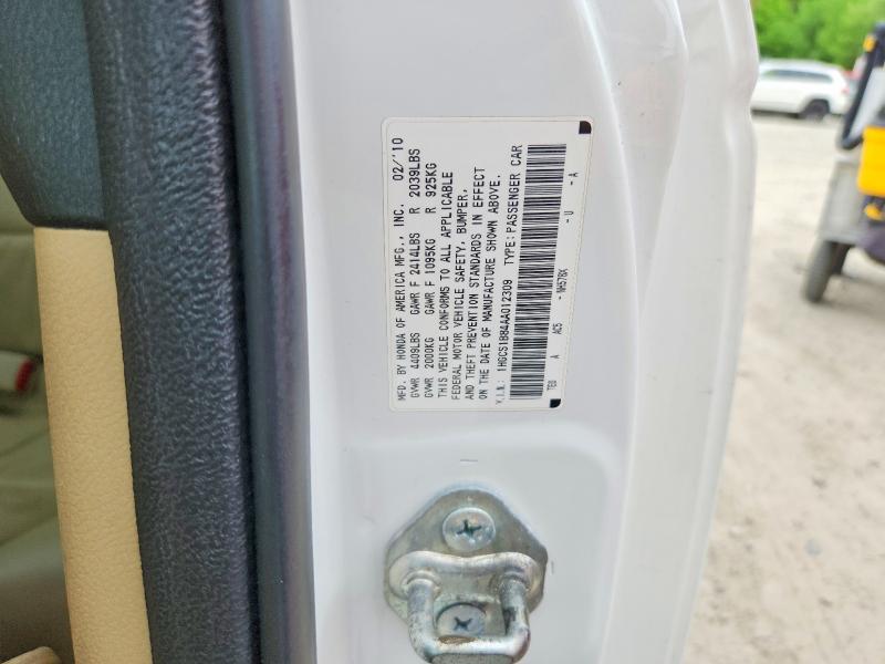 Продаж на аукціоні авто 2010 Honda Accord, vin: 1HGCS1B84AA012309, номер лоту: 53802666