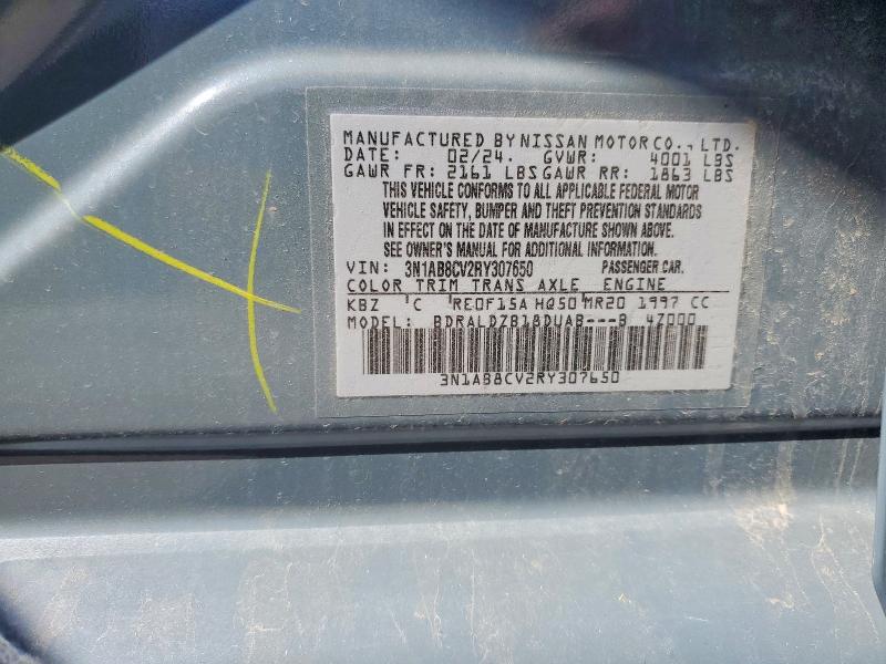 Aukcja sprzedaży 2024 Nissan Sentra, vin: 3N1AB8CV2RY307650, numer aukcji: 53343166