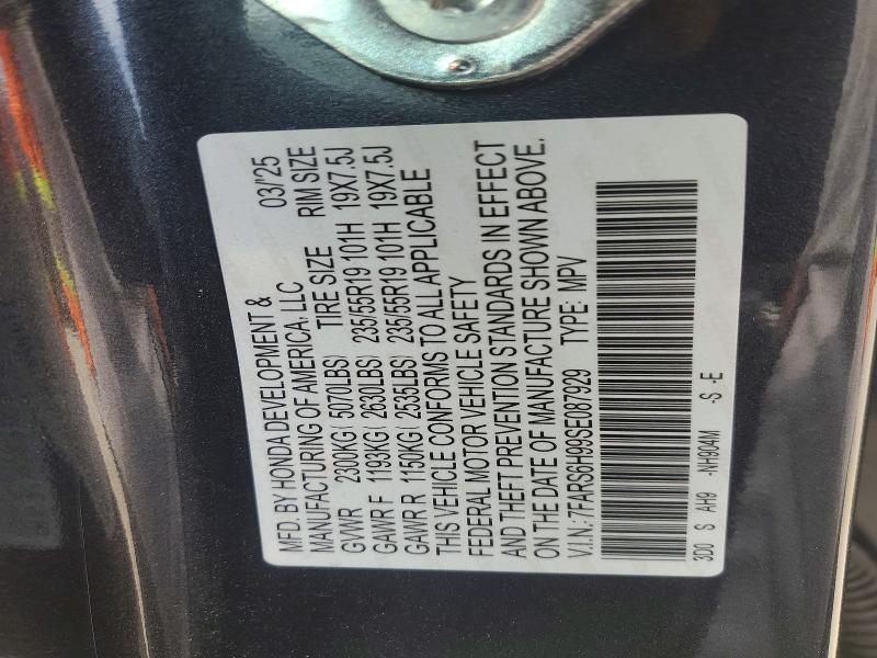 Aukcja sprzedaży 2025 Honda Cr-v, vin: 7FARS6H99SE087929, numer aukcji: 53762396