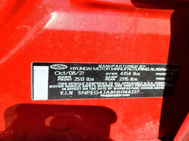 Продажа на аукционе авто 2022 Hyundai Sonata, vin: 5NPEG4JA8NH144227, номер лота: 55047286