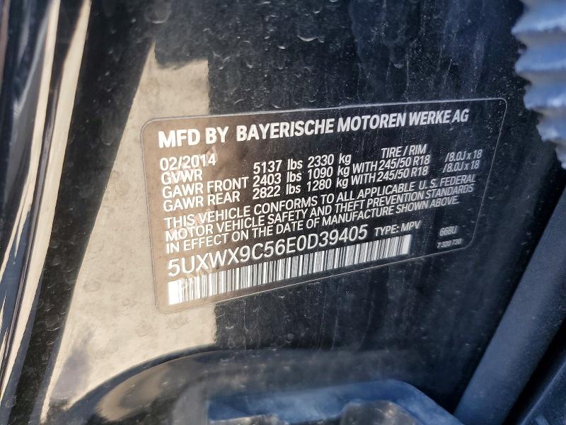 2014 Bmw X3 მანქანა იყიდება აუქციონზე, vin: 5UXWX9C56E0D39405, აუქციონის ნომერი: 53224306