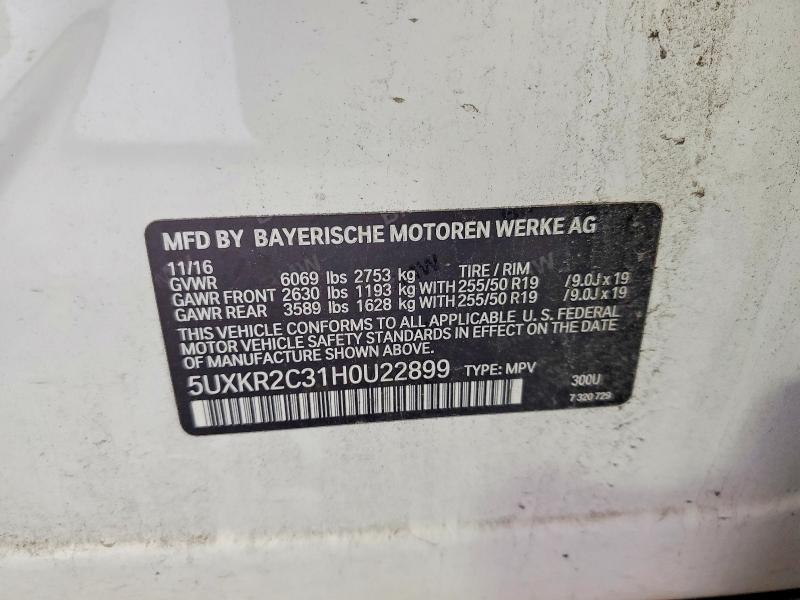 Aukcja sprzedaży 2017 Bmw X5, vin: 5UXKR2C31H0U22899, numer aukcji: 52398056