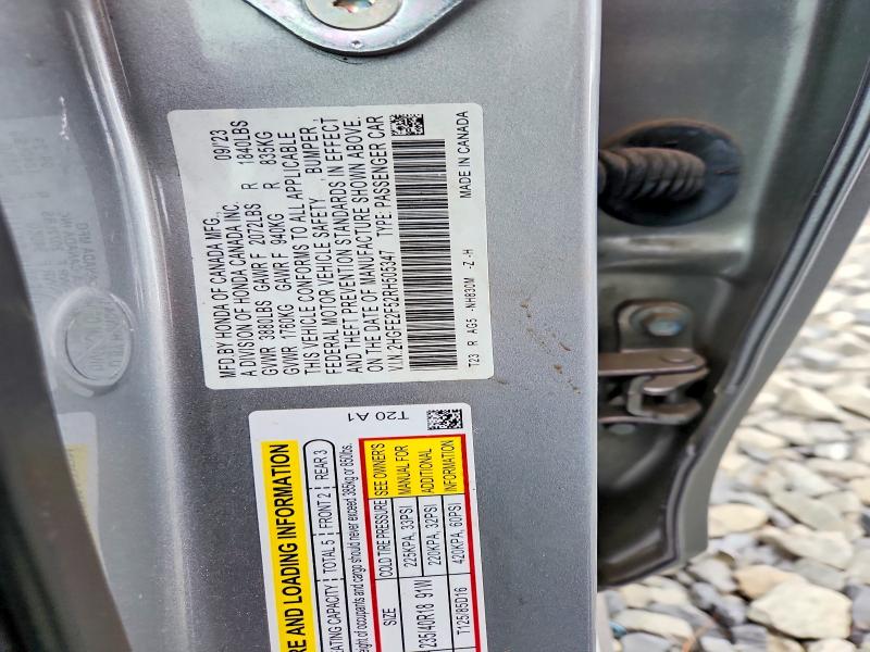 Aukcja sprzedaży 2024 Honda Civic, vin: 2HGFE2F52RH505347, numer aukcji: 53904196
