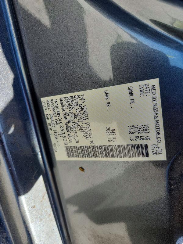 Продаж на аукціоні авто 2020 Nissan Altima, vin: 1N4BL4BV0LC251528, номер лоту: 53878196