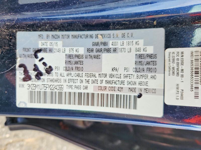 Продаж на аукціоні авто 2015 Mazda 3, vin: 3MZBM1U75FM224099, номер лоту: 53744826