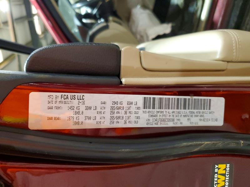 Продажа на аукционе авто 2016 Jeep Grand Cherokee, vin: 1C4RJFBG8GC326588, номер лота: 52294766