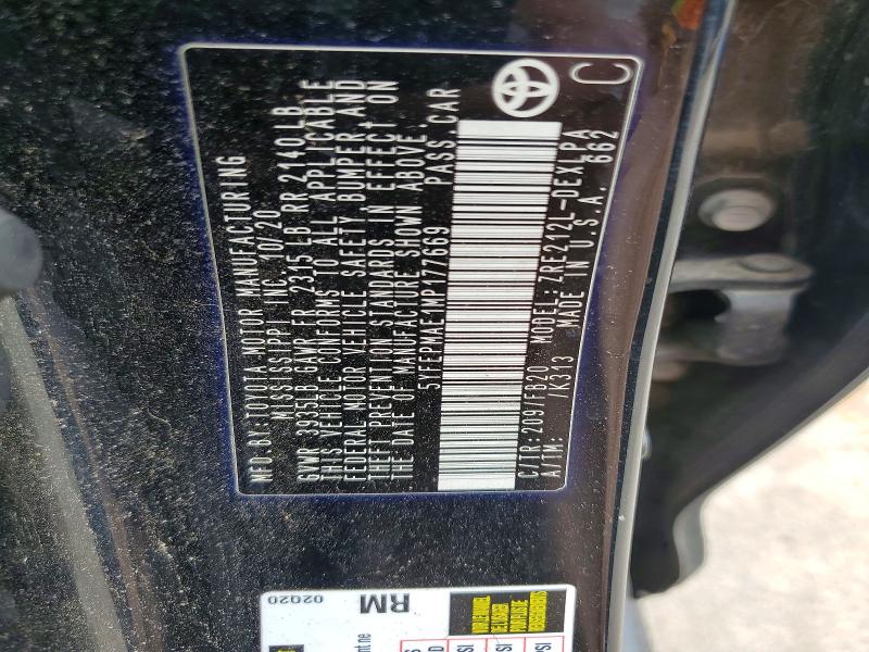 55329476 :رقم المزاد ، 5YFEPMAE1MP177669 vin ، 2021 Toyota Corolla مزاد بيع