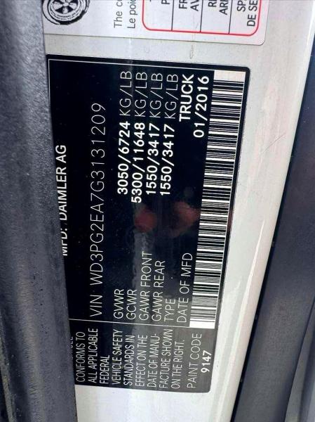 54536956 :رقم المزاد ، WD3PG2EA7G3131209 vin ، 2016 Mercedes-benz Metris مزاد بيع