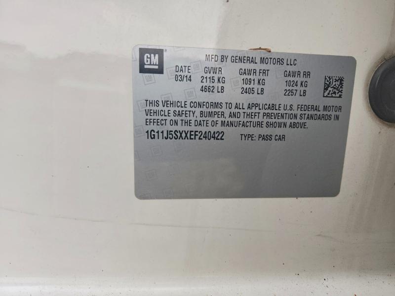 2014 Chevrolet Malibu მანქანა იყიდება აუქციონზე, vin: 1G11J5SXXEF240422, აუქციონის ნომერი: 52235066
