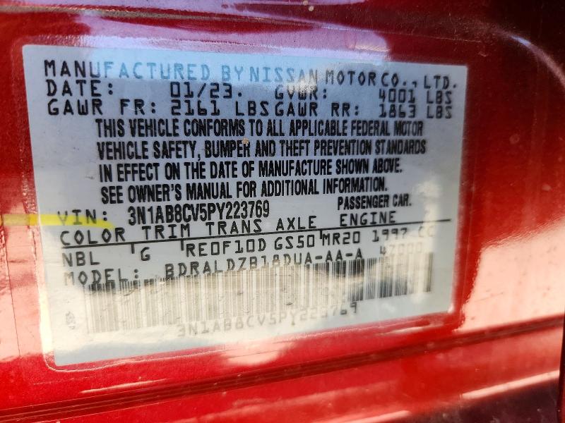 2023 Nissan Sentra მანქანა იყიდება აუქციონზე, vin: 3N1AB8CV5PY223769, აუქციონის ნომერი: 53193776