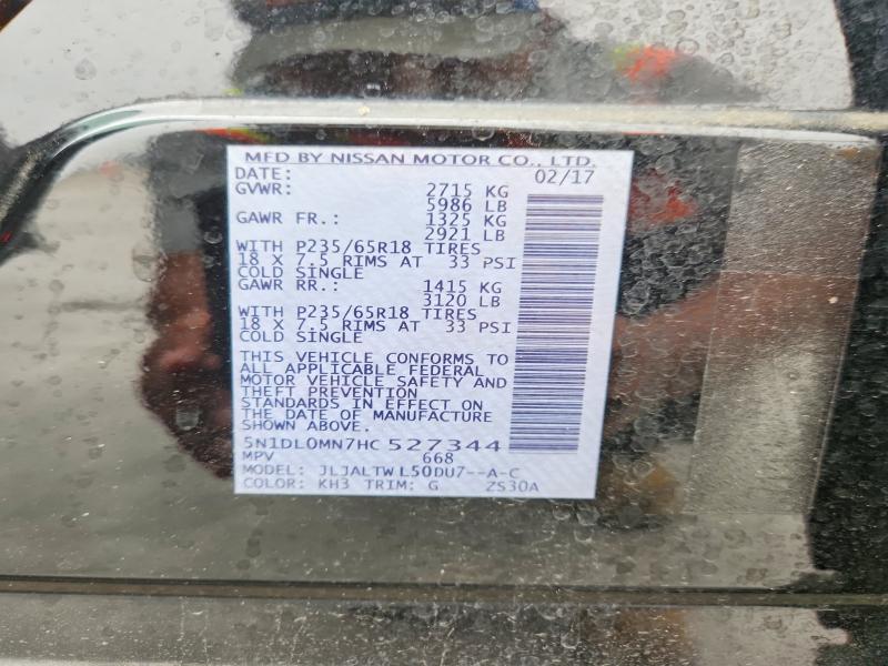 Aukcja sprzedaży 2017 Infiniti Qx60, vin: 5N1DL0MN7HC527344, numer aukcji: 54350006