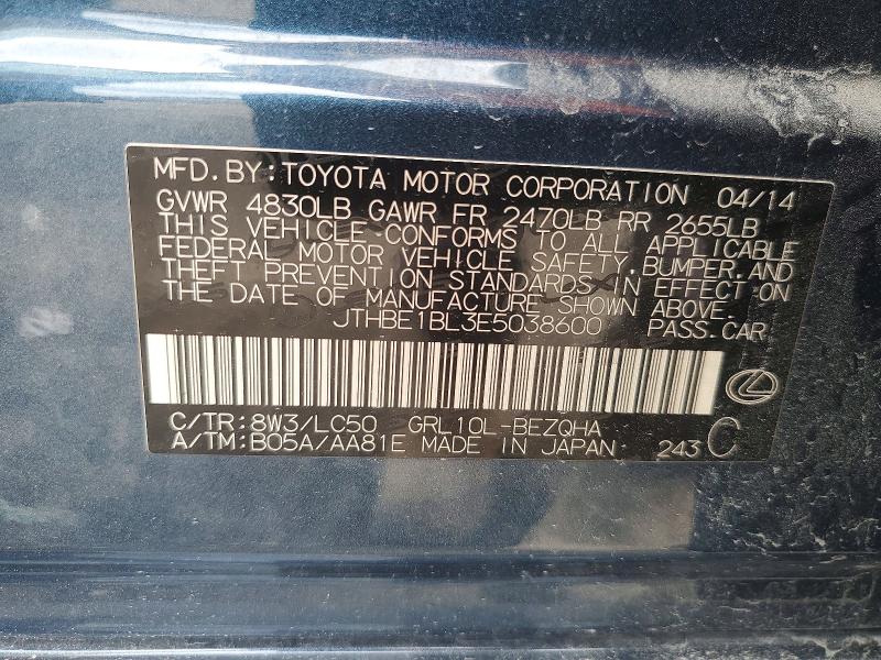 54397856 :رقم المزاد ، JTHBE1BL3E5038600 vin ، 2014 Lexus Gs مزاد بيع