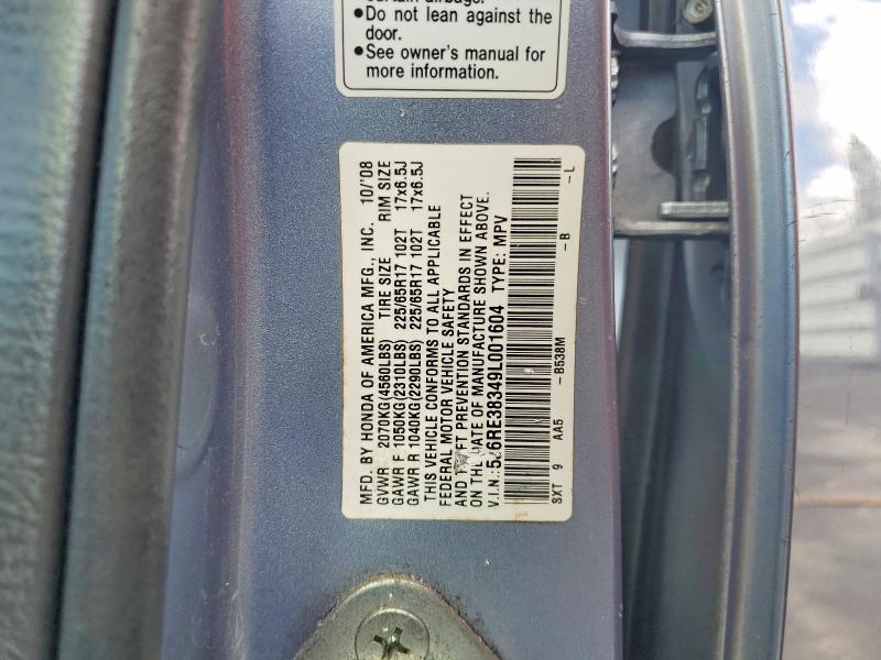 Aukcja sprzedaży 2009 Honda Cr-v, vin: 5J6RE38349L001604, numer aukcji: 53736806