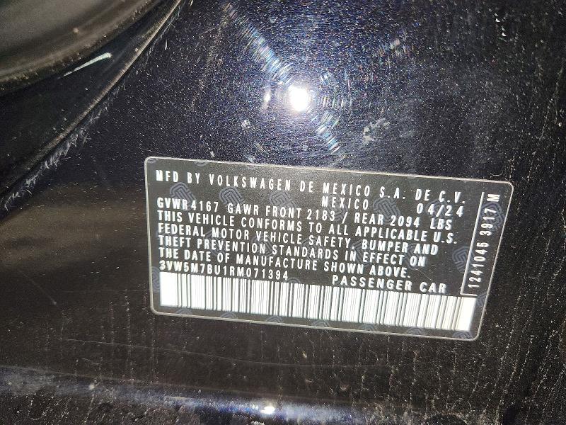 Aukcja sprzedaży 2024 Volkswagen Jetta, vin: 3VW5M7BU1RM071394, numer aukcji: 52904826