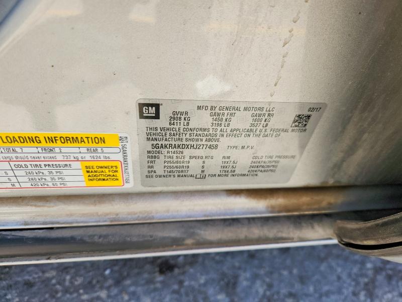 2017 Buick Enclave მანქანა იყიდება აუქციონზე, vin: 5GAKRAKDXHJ277458, აუქციონის ნომერი: 53324956