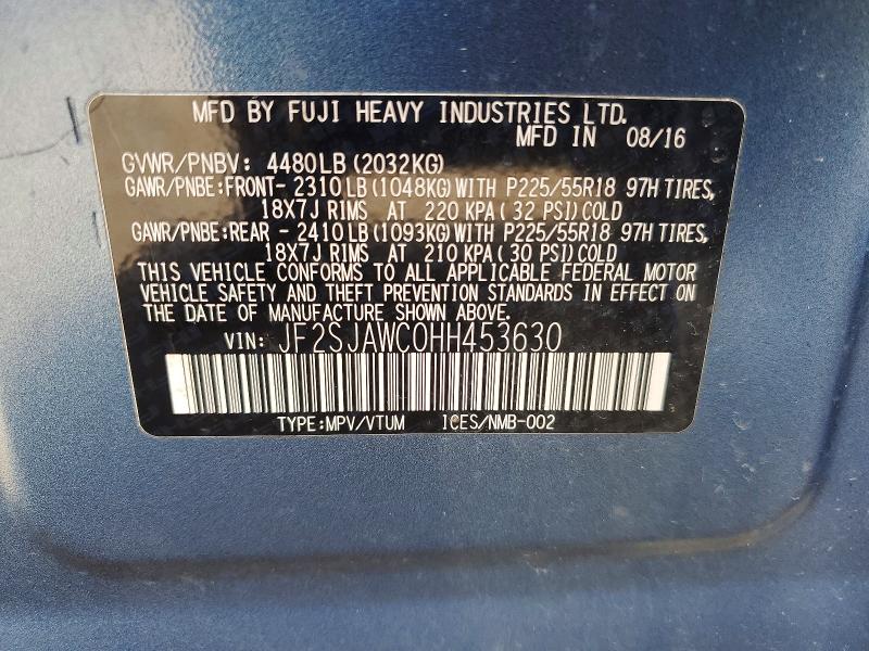 Aukcja sprzedaży 2017 Subaru Forester, vin: JF2SJAWC0HH453630, numer aukcji: 51484596