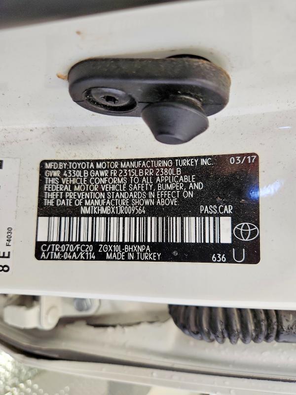 2018 Toyota C-hr მანქანა იყიდება აუქციონზე, vin: NMTKHMBX1JR009564, აუქციონის ნომერი: 54106476