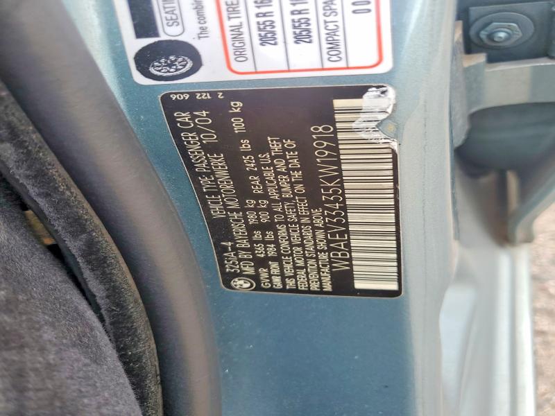 54132346 :رقم المزاد ، WBAEV33435KW19918 vin ، 2005 Bmw 325 مزاد بيع