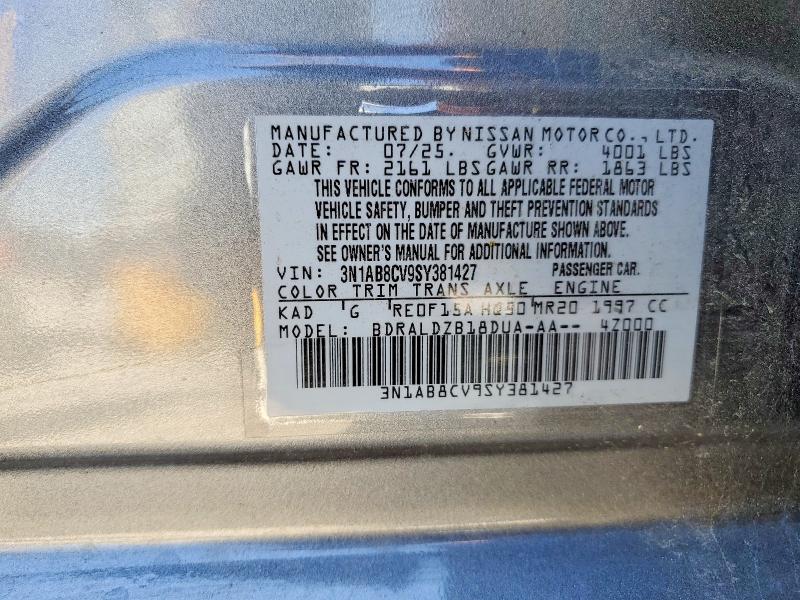 Aukcja sprzedaży 2025 Nissan Sentra, vin: 3N1AB8CV9SY381427, numer aukcji: 52590536