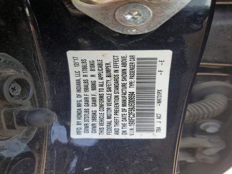 54412826 :رقم المزاد ، 19XFC2F59JE009594 vin ، 2018 Honda Civic مزاد بيع