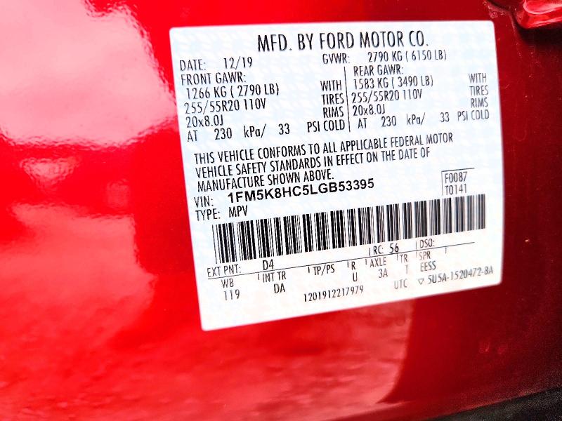 Продажа на аукционе авто 2020 Ford Explorer, vin: 1FM5K8HC5LGB53395, номер лота: 54551226