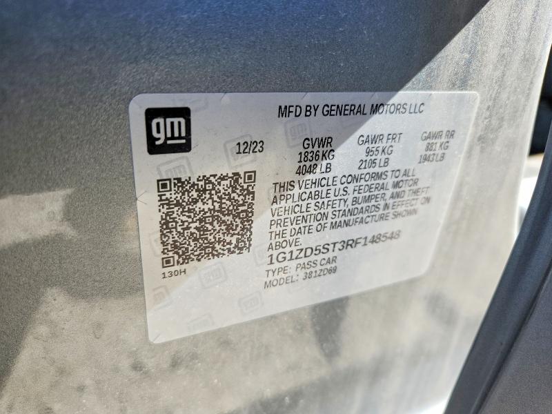 52256826 :رقم المزاد ، 1G1ZD5ST3RF148548 vin ، 2024 Chevrolet Malibu مزاد بيع