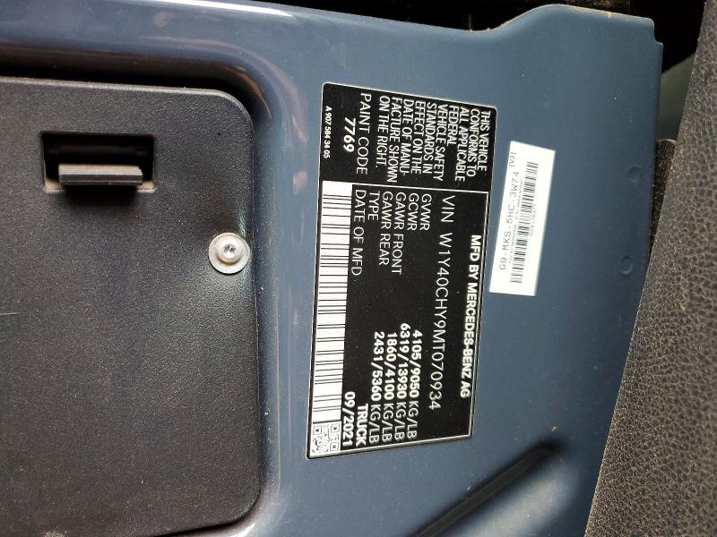 Продажа на аукционе авто 2021 Mercedes Benz Sprinter, vin: W1Y40CHY9MT070934, номер лота: 54458696
