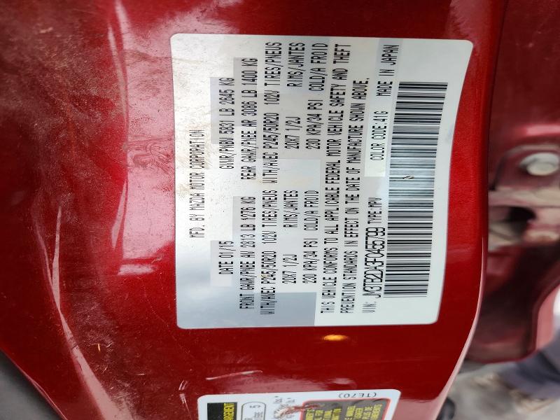 52424346 :رقم المزاد ، JM3TB2DA3F0455799 vin ، 2015 Mazda Cx-9 مزاد بيع