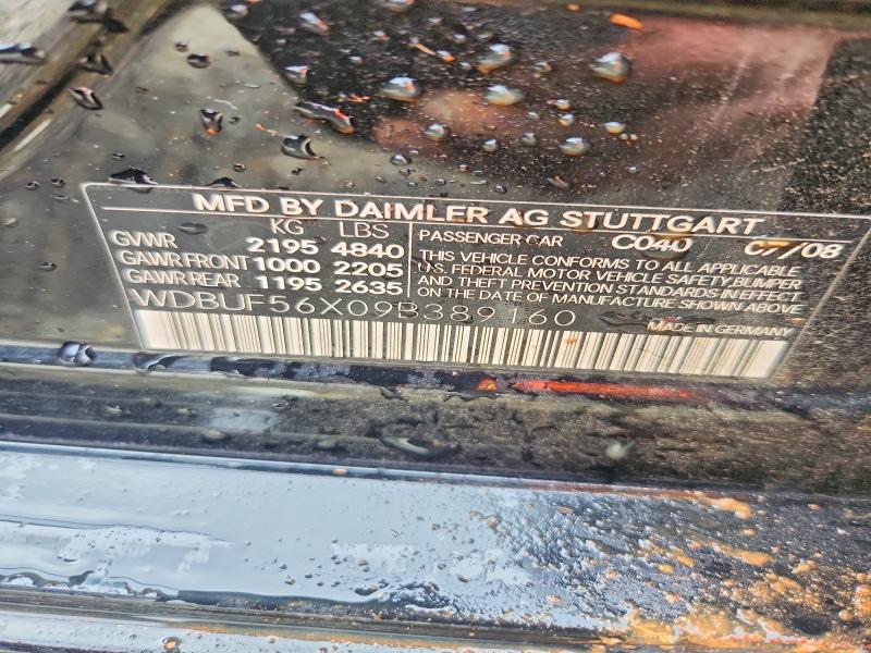 53080626 :رقم المزاد ، WDBUF56X09B389160 vin ، 2009 Mercedes-benz E مزاد بيع