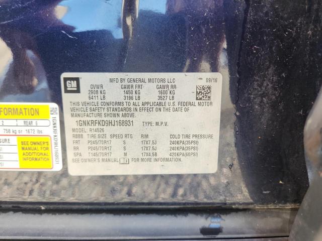 Продажа на аукционе авто 2017 Chevrolet Traverse, vin: 1GNKRFKD9HJ168931, номер лота: 54976026