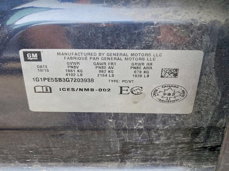 Продаж на аукціоні авто 2016 Chevrolet Cruze Limited, vin: 1G1PE5SB3G7203938, номер лоту: 52066576