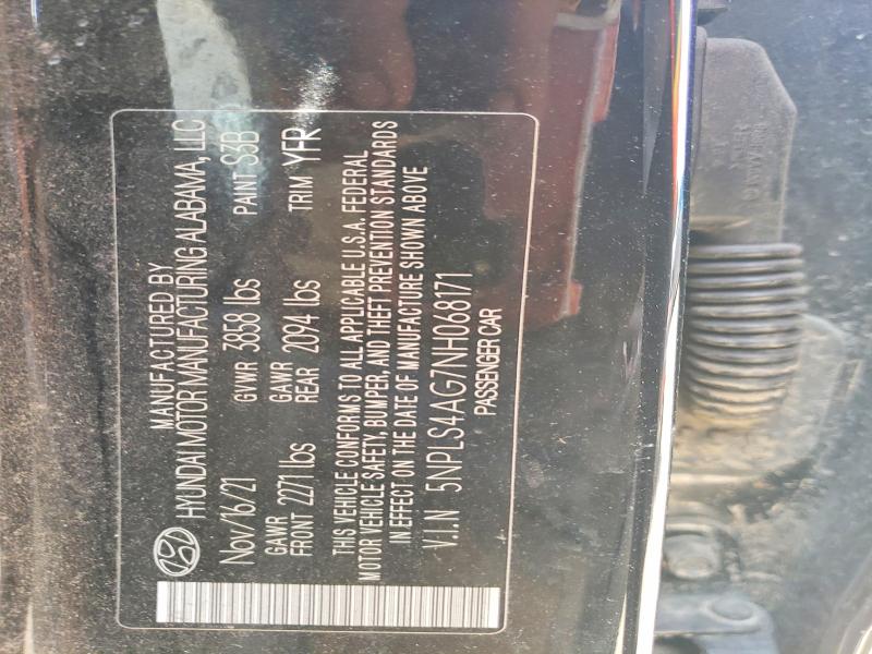 2022 Hyundai Elantra მანქანა იყიდება აუქციონზე, vin: 5NPLS4AG7NH068171, აუქციონის ნომერი: 53661066