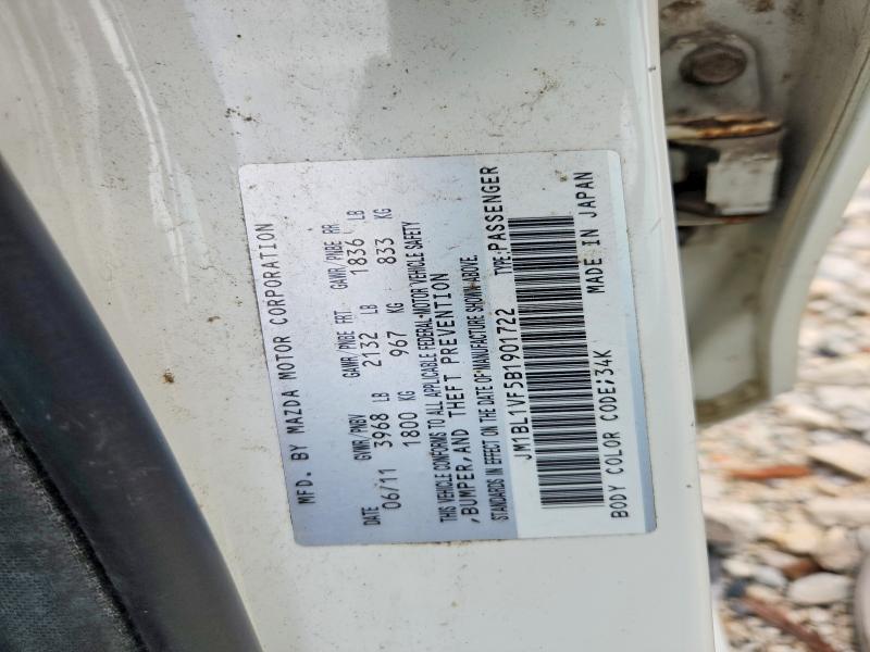Aukcja sprzedaży 2011 Mazda 3, vin: JM1BL1VF5B1901722, numer aukcji: 54094096