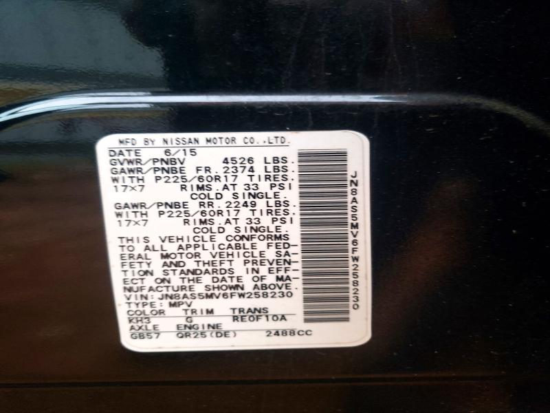 2015 Nissan Rogue Select მანქანა იყიდება აუქციონზე, vin: JN8AS5MV6FW258230, აუქციონის ნომერი: 53179696